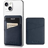 VULKIT Phone Card Holder Wallet Leather Adhesive Pocket RFID Blocking Credit Card Sleeves Stick Back of Phone Smartphones Navy