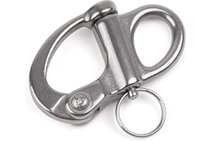 M&R INDUSTRIAL 2-5/8” Fixed Bail Snap Shackle for Bracelet, Sailboat –Stainless Steel SUS316 1PC