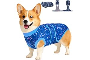 PetWarm Surgery Suit for Dogs Neuter Male, Recovery Suit for Female Dogs, Dog Bodysuit for Abdominal Affected Areas Sensitive Skin Areas, Female Dog Onesie for Spay Neuter, Galaxy Pattern, Blue, S