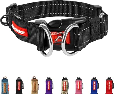 EzyDog Double Up Dog Collar Reflective Neoprene Strong Nylon Webbing X-Large