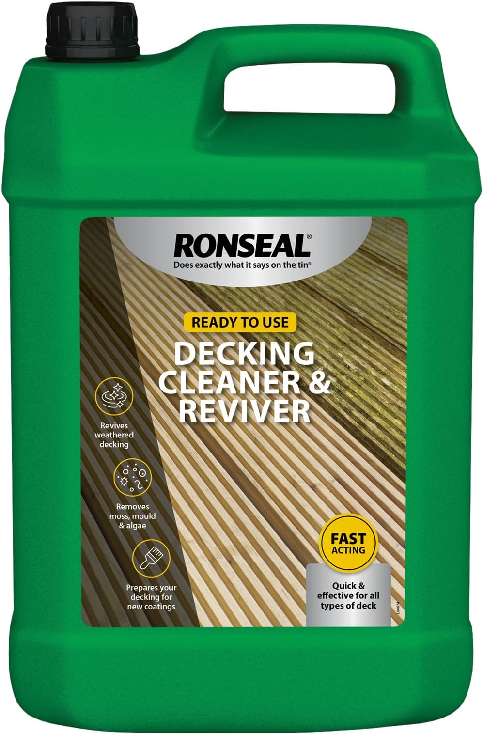 Ronseal 5 Litre DC Decking Cleaner Wood Reviver Grease Stain Algae Mildew