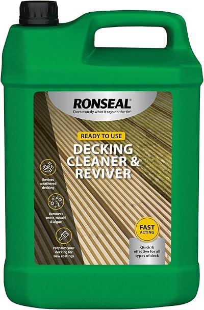 Ronseal 5 Litre DC Decking Cleaner Wood Reviver Grease Stain Algae Mildew