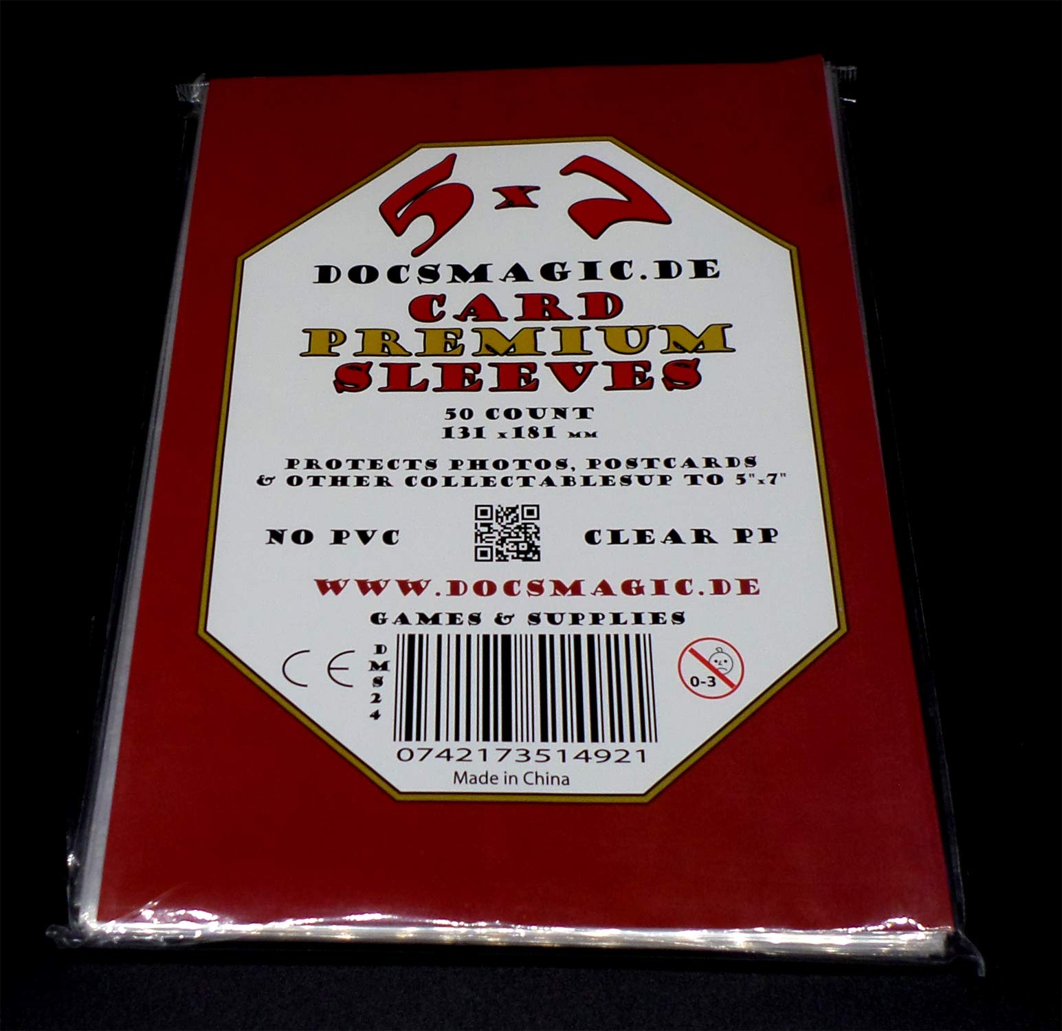 docsmagic.de 50 Premium 5" x 7" Card Sleeves - 131 x 181 mm - Photo Postcard