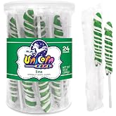 Adams &amp; Brooks Green Lime Mini Unicorn Pops, 10 oz Jar (24 ct.) - Twisty Unicorn Lollipops, Individually Wrapped Candy for Kids &amp; Adults, Perfect for Birthday Party Favors, Goodie Bags, Buffets &amp; More