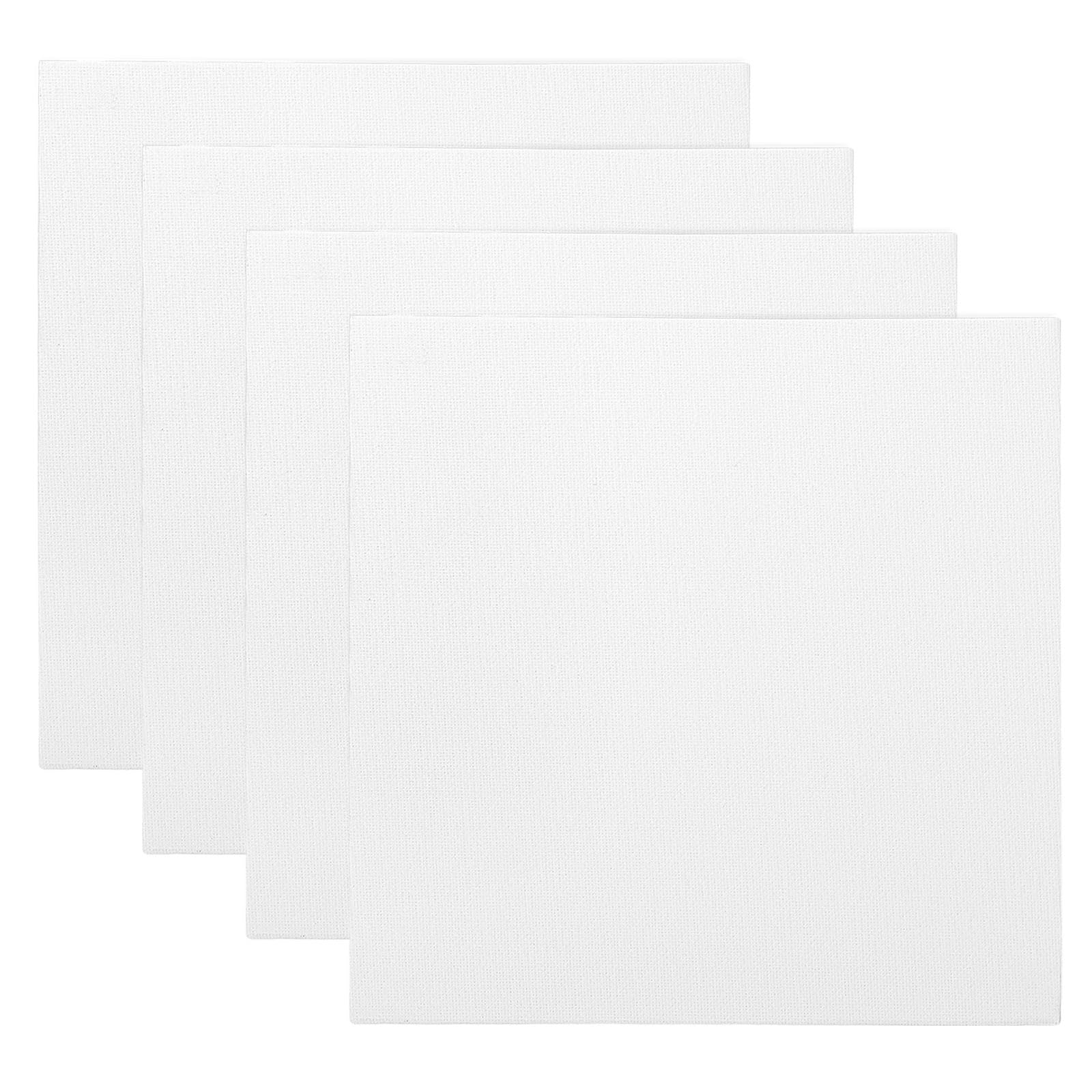 PATIKIL 8x8 Canvas Boards for Painting, 4Pack 100% Cotton Square Triple Primed Stretched Blank Canvas Panel for Acrylic, Oil, Tempera Paints, White