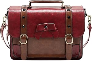 ECOSUSI Vintage Crossbody Messenger Bag Satchel Purse Handbag Briefcase for Women