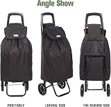 Rainberg 50L Lightweight 2 Wheel Shopping Trolley Black Pattern view 8