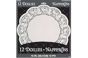 UNIQUE PARTY White Paper Doilies - 12" (12 Ct) - Premium Quality Disposable Table Decor for Weddings, Tea Parties, and Events