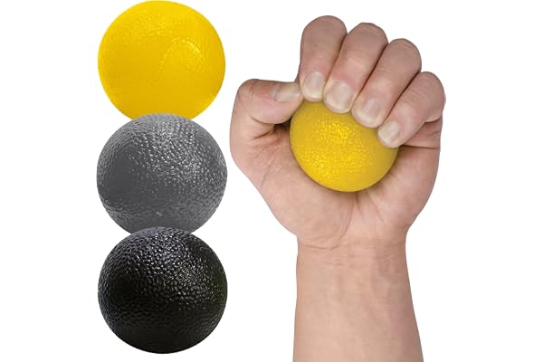Everlast FIT Hand Therapy Kit - 3 Hand Balls (Soft, Medium, Firm) Hand Exerciser for Working Hands, Arthritis Pain Relief & A