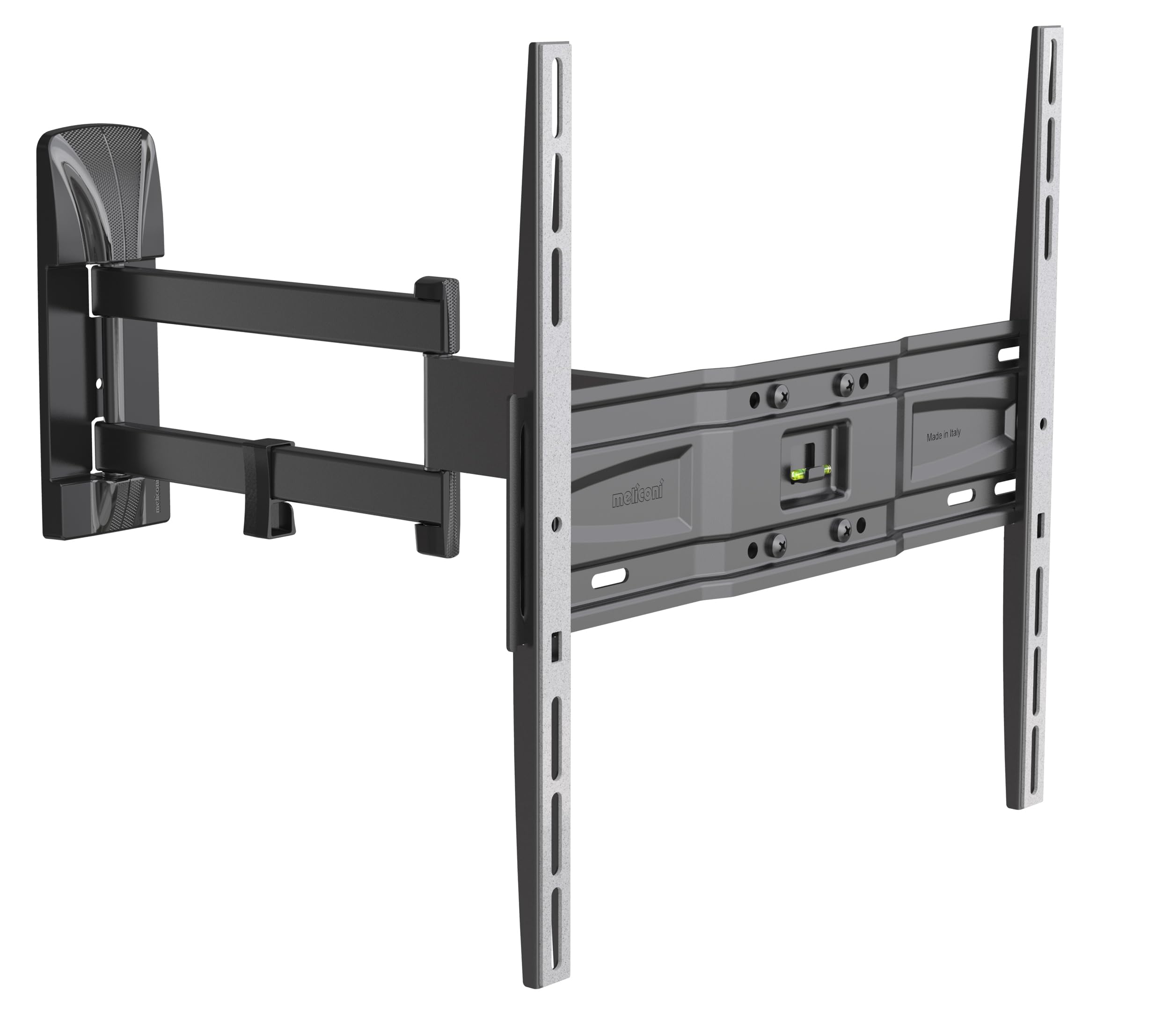 Meliconi Slimstyle Plus 400SDR, double arm wall mount for flat screen TVs from 40'' to 82'', horizontally and vertically adjustable, VESA 200-300-400, black. Suitable for OLED TV.