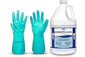 CENTAURUS AZ Multi-Purpose Muriatic Acid Cleaner - Crown CR.MA.P.01 1gal Muriatic Acid - Etch Remover for Masonry and Control pH for Swimming Pools - Available with Centaurus Acid-Resistant AZ Gloves