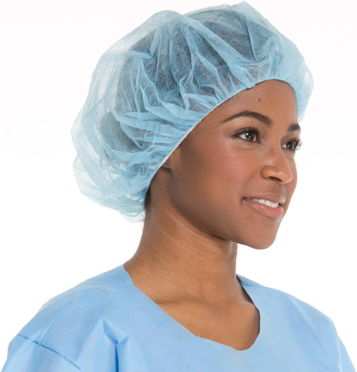 Disposable Bouffant (Hair Net) Caps, Spun-bounded Poly, Hair Head Cover Net 21 Inches by Careoutfit (100)
