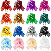 Yomirduy 16 Pcs Bows for Gift Wrapping, 6 Inches Large Pull Bows with Ribbon Multiple Color Gift Bows for Wrapping Boxes, Wedding, Christmas, Birthday, Anniversary, Flower Decoration