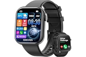 Smart Watch (Answer/Make Calls), 2023 Newest 1.85 Inch Fitness Tracker, Heart Rate/Sleep Monitor/Pedometer/Calories, Multiple