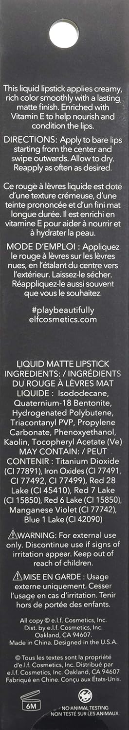 Amazon Com E L F Liquid Matte Lipstick Blushing Rose Health Personal Care