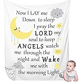 Peryiter Christian Gift for Baby Baptism Plush Baby Blanket with Dotted Backing Scripture Quote Bible Verse Blanket for Newborn Boy Girl Christening Godchild, 30 x 40 Inch