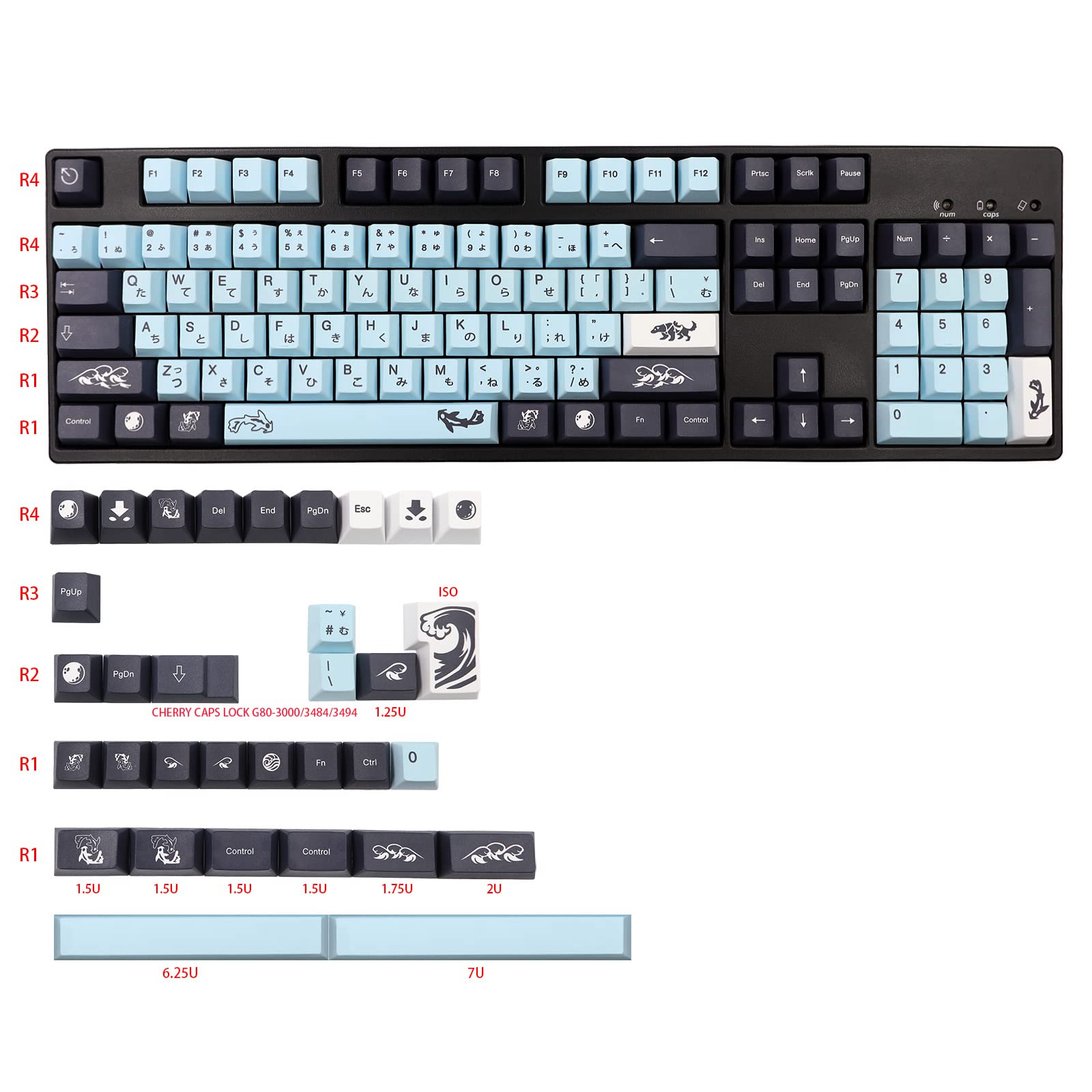 Mua JSJT Japanese Keycap Set-Sky Blue Keycaps 137 Keys PBT Dye ...