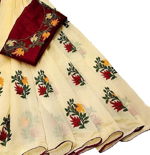 Blue Wish Womens Chanderi Cotton Fashionable Saree (BW-107)