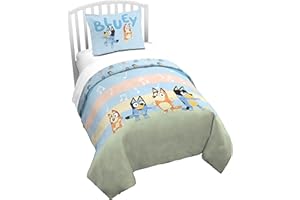 Jay Franco Duvet Cover Set – 2 Piece Comforter Cover and Sham Set, Super Soft Cozy Kids Bedding (Insert Not Included) Multi - Bluey, Twin