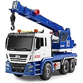 Dwi Dowellin Crane Truck Toy for Toddlers 2-4, 3-5 | Construction Toy with Rotating Arm, Sound & Lights | Trucks for Boys Kids,Gift for 3 4 5 6 Year Old Boys
