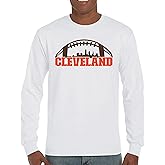 Cleveland Skyline Football Long Sleeve T-Shirt Bleed Orange and Brown Dawg Pound Fantasy League Tailgating Game Day