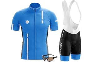 Men's Cycling Clothing Set,Bicycle Jersey and Padded Bike Shorts for Men MTB Road Riding with 3Pockets,Cycling Jerseys