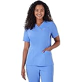 Hanes Women's Scrubs Healthcare Top, Moisture-Wicking Stretch Scrub Shirts, Ribbed Back Panel
