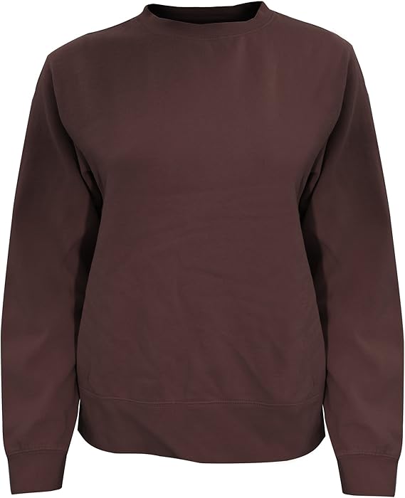 Amazon コンフォート カラーズ Comfort Colours レディース 無地 クルーネック スウェットシャツ 長袖トレーナー トップス 定番 L ブラウン トレーナー パーカー 通販