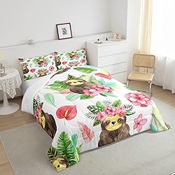 Erosebridal Cartoon Sloth Comforter Set Kawaii