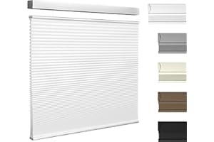 Boolegon Top Down Bottom Up Light Filtering Cellular Shades Cordless Color Match Honeycomb Blinds for Windows Custom Size, White, 26" W x 48" H