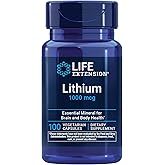 Life Extension Lithium, 1000 mcg – Lithium Orotate – Helps Maintain Cognitive Function & Memory – Low-Dose Formula – Non-GMO, Gluten-Free, Vegetarian – 100 Capsules