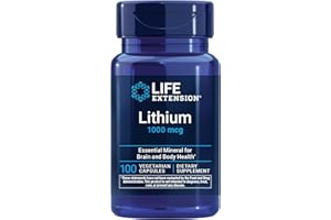 Life Extension Lithium, 1000 mcg – Lithium Orotate – Helps Maintain Cognitive Function & Memory – Low-Dose Formula – Non-GMO, Gluten-Free, Vegetarian – 100 Capsules
