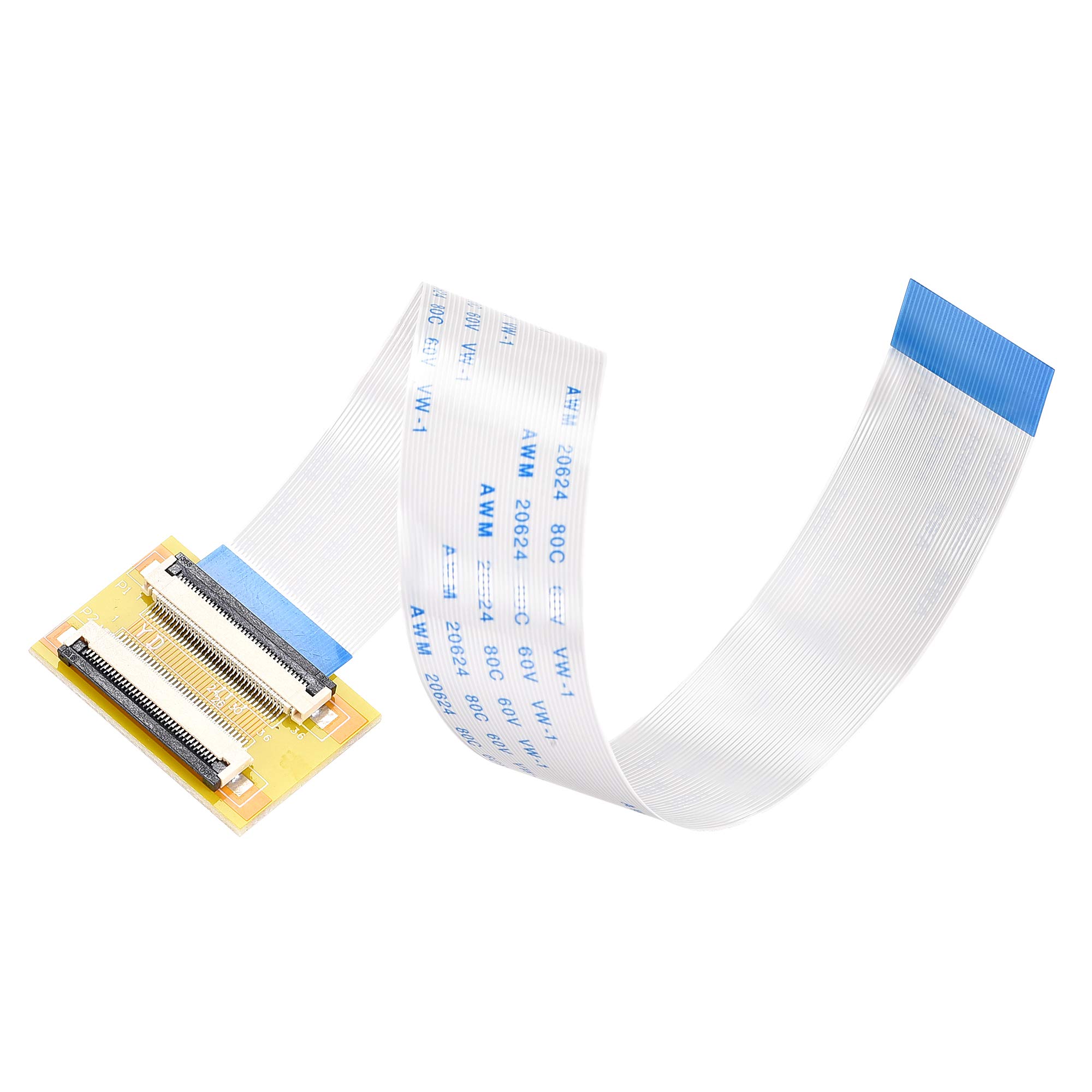 sourcing map Flexible Flat Cable (A Type) and Flip Up to Mount Extend Adapter Kit, 36 Pin 0.5mm Pitch 200mm FFC for LCD TV Car Audio DVD Player Laptop