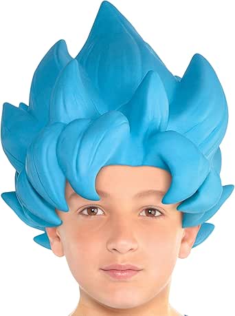 Amazon.com: Party City Blue Saiyan Wig for Children ...