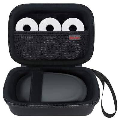 Elonbo Carrying Case for SUPVAN E10 Bluetooth Label Maker Machine, Portable Mini Thermal Label Printer Storage Holder, Wireless Small Handheld Sticker Maker Travel Bag, Pocket Fits Paper, Black