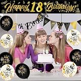 Yontree 14-Piece 18th Birthday Decoration Kit Gold Black 9ft Banner view 7