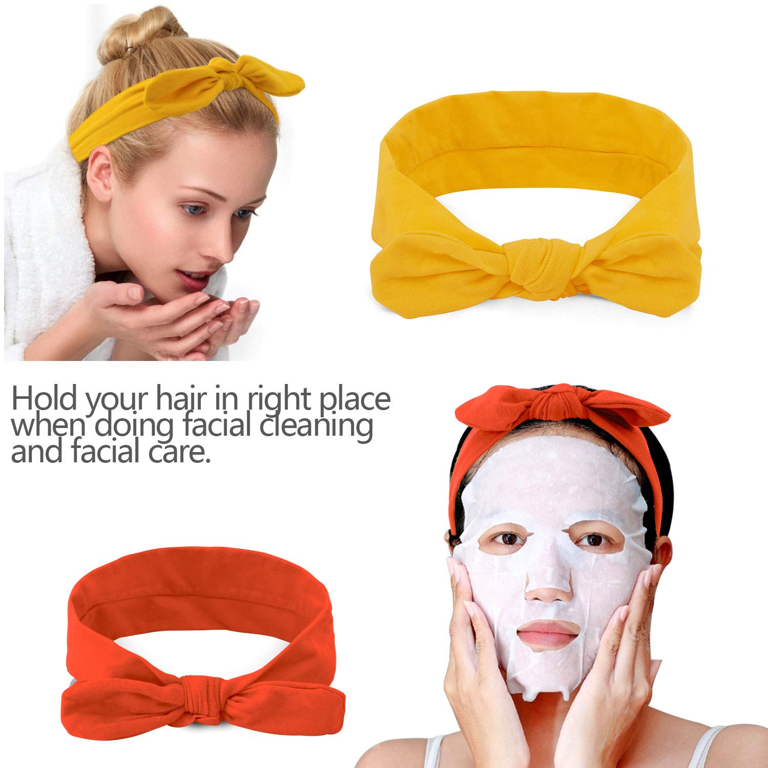 Habibee Women Headbands Turban Headwraps Hair Band Bows Accessories for Fashion Or Sport (Solid Color 8pcs): Beauty