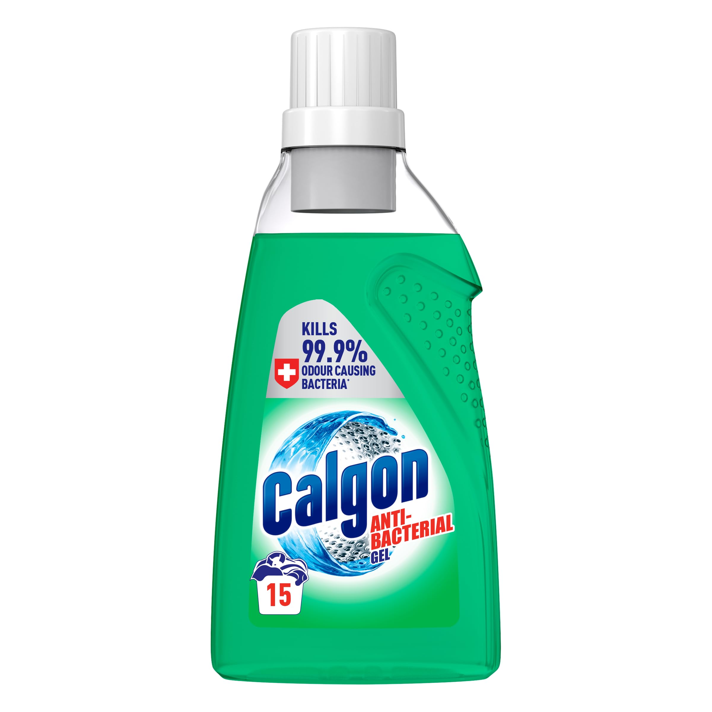 Calgon Antibacterial Washing Machine Cleaner & Water Softener Gel, 750ml, Pack of 1, Kills 99.9 percent of Bacteria in Your Washing Machine, Limescale and Rust Remover, Deep Clean, 15 Washes