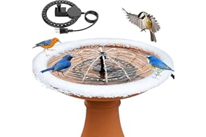 ikuchelife Bird Bath Heater with Water Pump for Outdoors in Winter 250W Water Deicer for Birdbaths with Thermostatically Controlled and 3.3ft Long Cord,Heated Bird Bath Deicer Suitable for Birdbaths