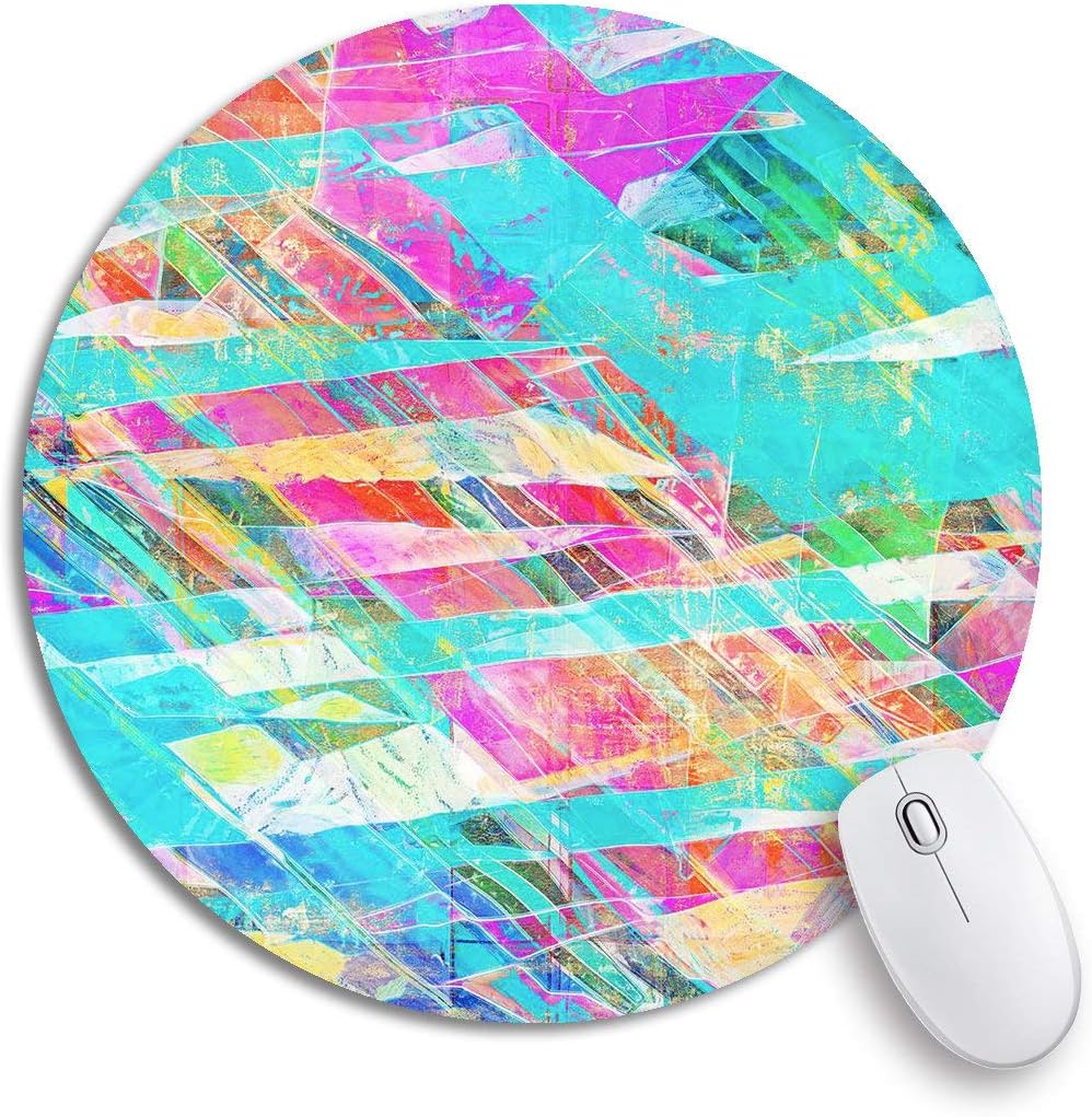 Adowyee 7.9x7.9 Inch Round Mouse Pad Vintage Spotted