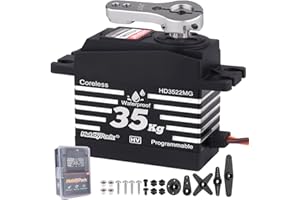 HobbyPark Waterproof RC Servo High Torque Coreless Motor Metal Gear Digital Servo for 1/8 1/10 RC Crawler SCX10 TRX4 RC Truck Short Course RC Car Buggy RC Basher Bashing (35kg Torque)
