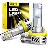 AUXITO H11 LED Bulbs, 50000LM 900% Super Bright, 60000+ Hours Life Service, 6500K Cool White, 1:1 Mini Size Wireless H8 H9 Fog Light Halogen Replacement, Plug &amp; Play, Pack of 2