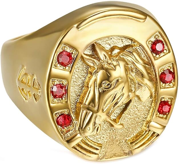 Bague Chevalière Jésus Croix Acier Inoxydable Doré - Or Plaqué, Strass Zirconium, Pour Homme Et Femme, Style Bling