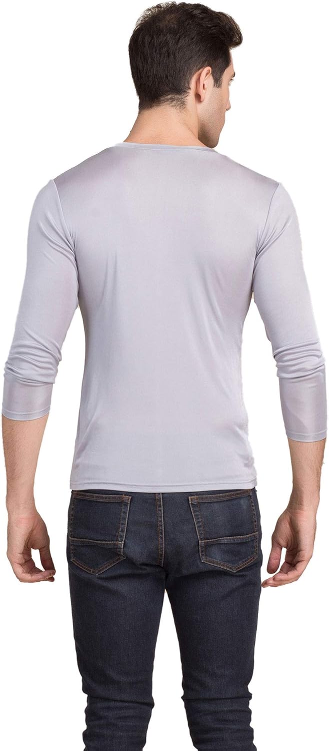 Paradise Silk Men's Pure Silk V Neck Long Sleeves Long Johns Top at  Men’s Clothing store