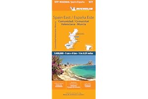 Michelin Spain: East, Valencia Murcia Map 577