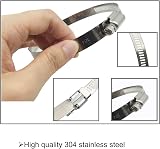 EesTeck 4 Inch Hose Clips Adjustable 304 Stainless Steel 91-114mm 4Pcs view 2