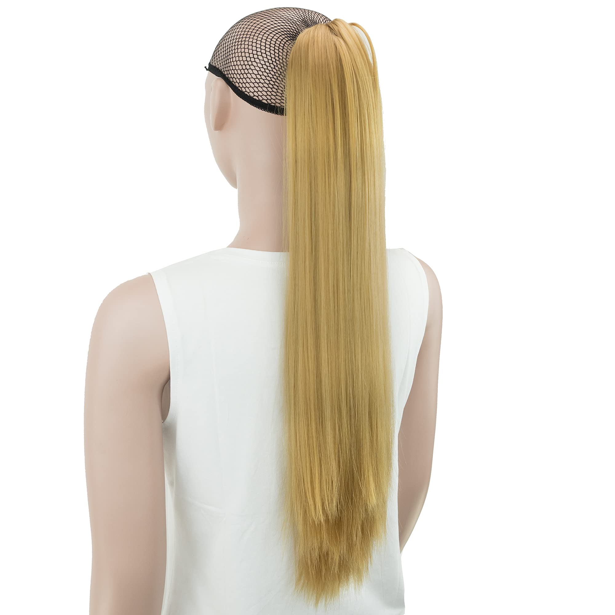 IMISSU Thick Straight Jaw Claw Ponytail Hair Pieces Extensions Pony Tail Clip in Hairpiece 24 Inches (Straight Copper)