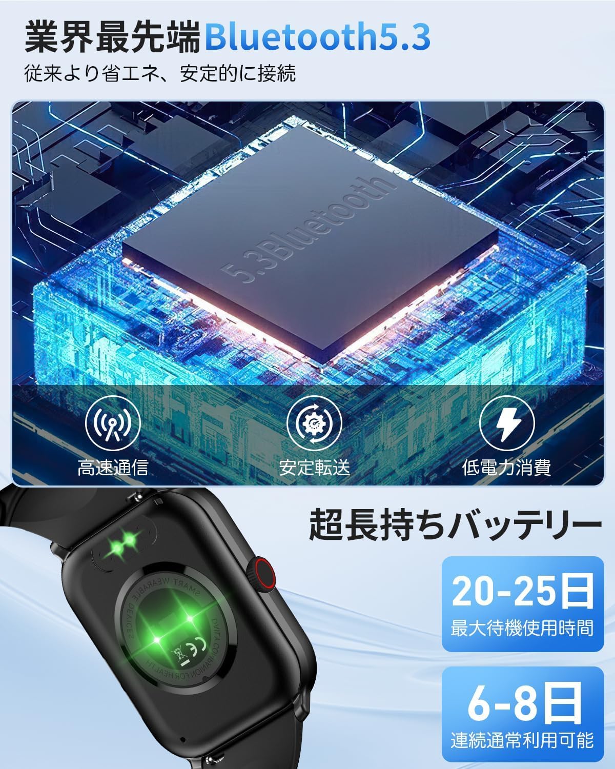 Smart Watch (2025 Improved Model & Added SOS Functions) 1.9-inch Large Screen, Bluetooth 5.3, Call Function, iPhone Compatible, Android Compatible, Activity Meter, Pedometer, Wristwatch, Sports Watch