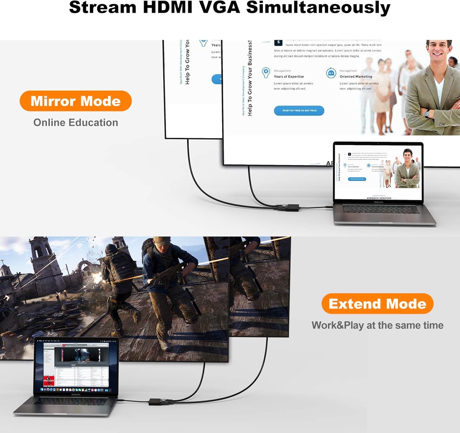 CableCreation USB C to HDMI VGA Adapter - Image 3