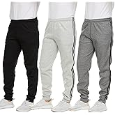 Essential Elements 3 Pack: Men's Tech Fleece Ultra-Soft Warm Jogger Athletic Sweatpants with Pockets